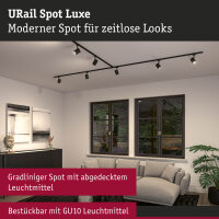 URail Schienenspot Luxe GU10  max.10W  dimmbar 230V Schwarz matt