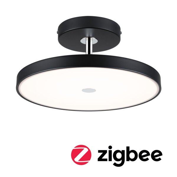 LED Deckenleuchte Smart Home Zigbee 3.0 Hildor  2700K 2000lm 230V 25W dimmbar Schwarz matt, Chrom