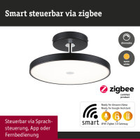 LED Deckenleuchte Smart Home Zigbee 3.0 Hildor  2700K 2000lm 230V 25W dimmbar Schwarz matt, Chrom