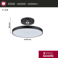 LED Deckenleuchte Smart Home Zigbee 3.0 Hildor  2700K 2000lm 230V 25W dimmbar Schwarz matt, Chrom