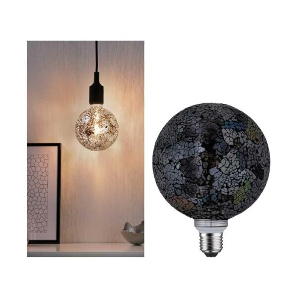 LED Leuchtmittel Globe G125 Miracle Mosaic Schwarz 5W = 40W E27 470lm warmweiß 2700K dimmbar