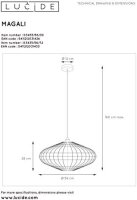 LUCIDE MAGALI - Pendelleuchten - Ø 56 cm - 1xE27 - Helles Holz