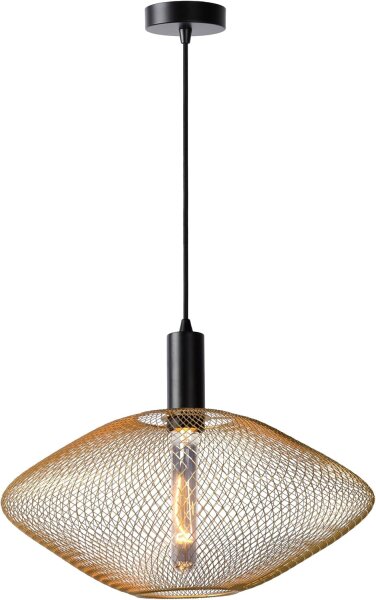 LUCIDE MESH - Pendelleuchten - Ø 45 cm - 1xE27 - Mattes Gold/Messing