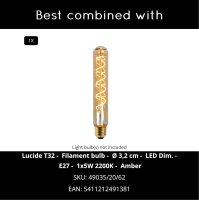 LUCIDE MESH - Pendelleuchten - Ø 45 cm - 1xE27 - Mattes Gold/Messing