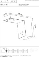 LUCIDE TEXAS-IR - Wandstrahler/Wandleuchte Innen/Außen - LED - 1x7W 3000K - IP54 - Bewegung und Tag/Nacht-Sensor (Abschaltbar) - Anthrazit