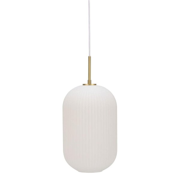 Pendelleuchte Design Deckenlampe Splendid Delight Ø 25cm Glas Weiß Gold  E27