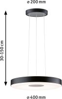 Paulmann Puric Pane Smart Home Zigbee LED Pendelleuchte Ø400 mm 18W 2700K Schwarz/Grau dimmbar – Art. 79779