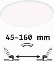 Paulmann Veluna VariFit LED Einbaupanel rund Ø185 mm 17,5W 4000K Neutralweiß IP44 3-Step-Dim – Art. 93067