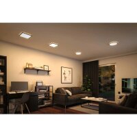 Paulmann Auria LED Deckenleuchte Backlight 293 x 293 mm Schwarz 16W 1600lm 3000K – Quadratisches LED Panel