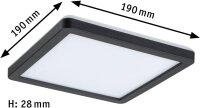 Paulmann Auria LED Deckenleuchte Backlight 190x190 mm Schwarz 11,2W 900lm 3000K – Ultraflaches LED Panel