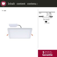 Paulmann Smart Home Zigbee LED-Einbaupanel Areo VariFit 13W 1200lm Tunable White IP44 175x175mm Weiß | Art. 93047