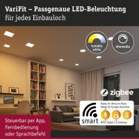 Paulmann Smart Home Zigbee LED-Einbaupanel Areo VariFit 16W 1400lm Tunable White IP44 230x230mm Weiß | Art. 93048