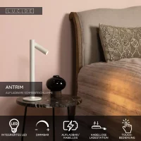Lucide ANTRIM LED Akku-Tischleuchte weiß 2,2W 2700K