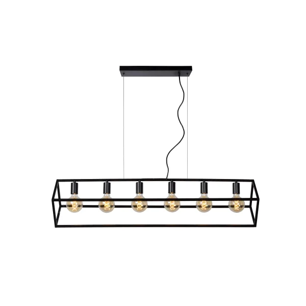 Lucide FABIAN Pendelleuchte schwarz 6xE27