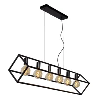 Lucide FABIAN Pendelleuchte schwarz 6xE27