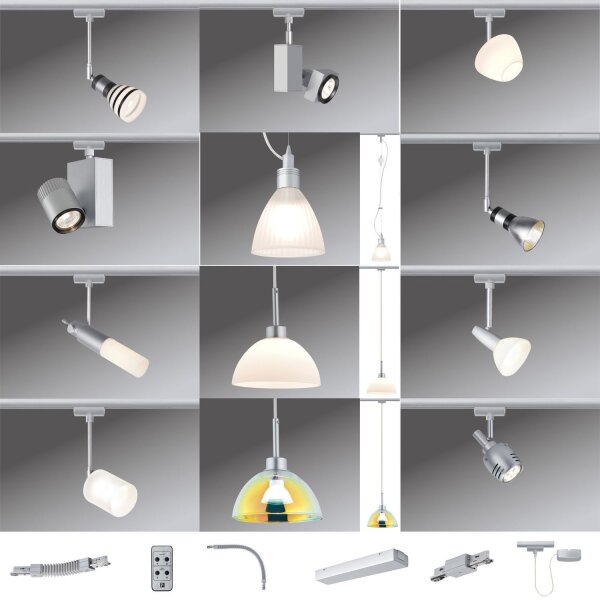 Chrom Matt - Variante  Paulmann U-Rail URail 230V Schienensystem Stangensystem Zubehör Komponenten