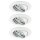 Paulmann Premium Einbauleuchten Set Power Flood LED 3x3W 10VA 230V 83mm Weiß/Alu Zink