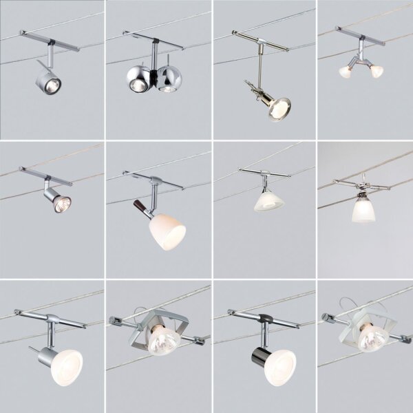 Paulmann Halogen Seil Spot 12V Seilsystem 160mm Seilabstand GU5,3 GU4 G4