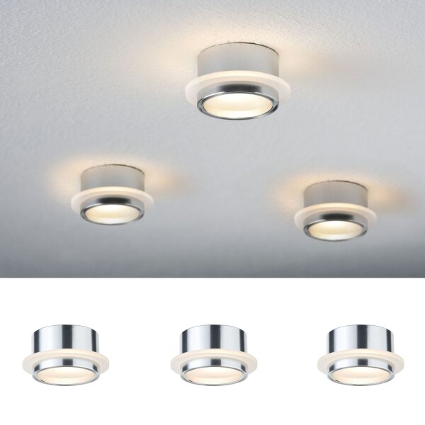 Paulmann Star Einbauleuchten Set Step rund LED 3x1W Warmweiß 3VA 45mm Alu/Satin