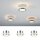 Paulmann Star Einbauleuchten Set Step rund LED 3x1W Warmweiß 3VA 45mm Alu/Satin
