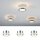 Paulmann Star Einbauleuchten Set Step rund LED 3x1W Warmweiß 3VA 45mm Alu/Satin