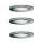 Paulmann Möbel Einbauleuchten Set Schutzglas strukt. 3x20W 70VA 230/12V G4 66mm Chrom/Stahlblech/Glas