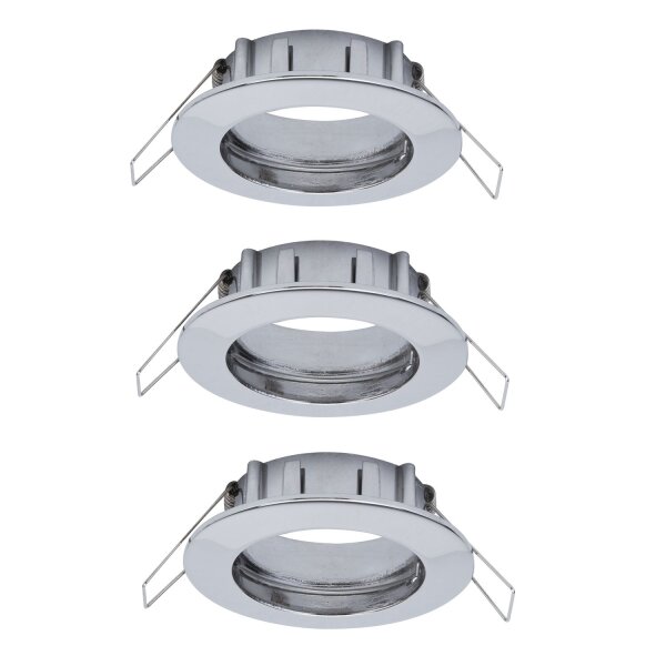 Paulmann 2easy Premium Einbauleuchten 3er Spot-Set IP44 starr 51mm Chrom