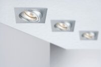 Paulmann Premium Einbauleuchten Drilled Alu eckig schwenkbar max.1x40W 230V GU10 51mm Alu gebürstet