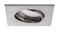 9x 5W Paulmann Einbauleuchten Set Coin Satin eckig schwenkbar inkl Mili LED 3000K, 51mm Eisen/Alu Zink Silber Einbau Warmweiss