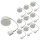 9x 5W Paulmann Einbauleuchten Set Coin Satin eckig schwenkbar inkl Mili LED 3000K, 51mm Eisen/Alu Zink Silber Einbau Warmweiss