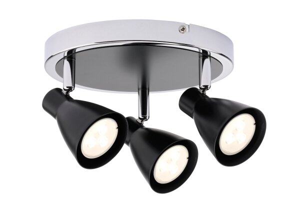 Paulmann Deckenleuchte Spotlight 2Simple LED 3x3,5W GU10 230V Schwarz Chrom