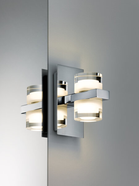 Paulmann WallCeiling Diadem WL IP44 LED 2x3,5W Chrom/Weiß 230V Metall/Acryl