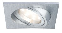Paulmann Prem Einbauleuchten Set Coin satiniert eckig schwenkbar LED 3x6,8W 2700K 230V 51mm Alu gebürstet/Alu Zink