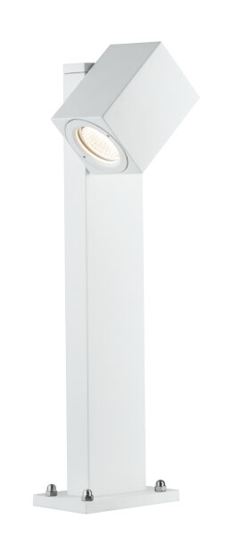 Ausstellungsstück! Paulmann Special Pollerleuchte IP44 360°Cube Flame LED 1x7W 230V Weiß matt/Alu Zink