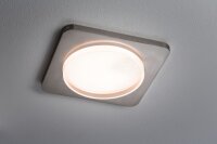 Paulmann Premium Einbauleuchten Set Panel Jet eckig LED 1x11,5W 2700K 230V 210mm Eisen gebürstet/Alu
