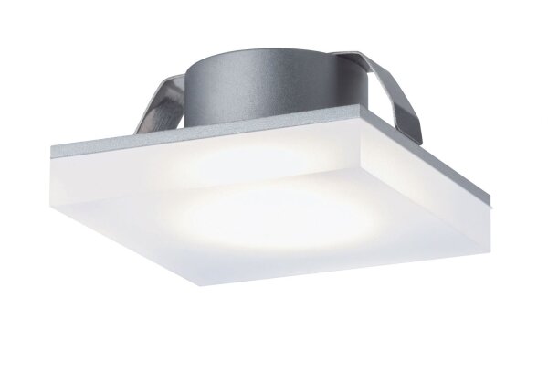 Paulmann Möbel Einbauleuchten Set Fleecy LED eckig 3x1,3W 4000K 3,6VA 230/12V 50x50mm satiniert/Acryl