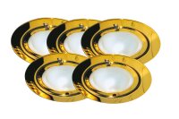 Paulmann Möbel Einbauleuchten Set Klipp Klapp 5x20W 105VA 230/12V G4 72mm Gold/Stahlblech/Glas
