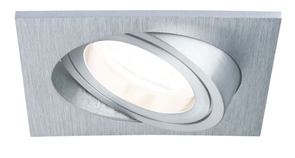 Paulmann Premium Einbauleuchten Set 3x7W 230V GU10 Alu Drilled Alu eckig schwenkbar dimmbar LED 460 lumen