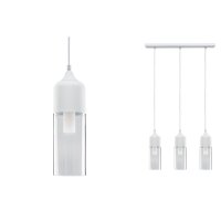Paulmann Neordic Vanja Pendelleuchte max.3x20W E27 Weiß matt/Klar 230V Glas/Metall