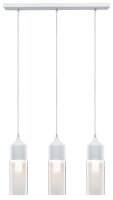 Paulmann Neordic Vanja Pendelleuchte max.3x20W E27 Weiß matt/Klar 230V Glas/Metall