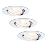 Paulmann Premium Einbauleuchten Set Reflector Coin rund schwenkbar dimmbar LED 3x6,8W 230V Weiß Chrom/Alu