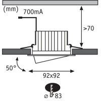 998.73  Paulmann Premium EBL Set Helia eckig schwb 4000K LED 8,7W230V/700mA92x92mm Alu geb Ws matt Alu