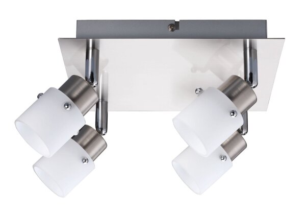 664.82.LED Nice Price Deckenleuchten Nice Price Spotlights Rondell 4x3,5W G9 LED 3000K 320L warmweiß G9 Eisen gebürstet/Opal 230V Metall/Glas