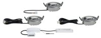 Paulmann SmartHome Zigbee Lens Einbauleuchten Set IP44 LED 3x4,8 W RGBW starr 230/24V 36W 80mm Chrom matt/Alu