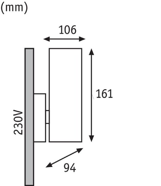 Paulmann Aussenleuchte Wandleuchte 230V IP44 GU10 Grau ohne LM