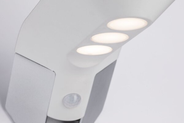 Paulmann Aussenleuchte Solar Wandleuchte Soley IP44 3000K 100 lumen Bewegungsmelder Weiß