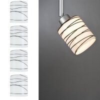 4 x Paulmann Lampenschirm E14 Öffnung ca. 3 cm Wobble Zyli Glas Ersatzglas, Schirm, Ersatzschirm Zylinder Form Streifen schwarz