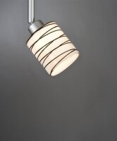 4 x Paulmann Lampenschirm E14 Öffnung ca. 3 cm Wobble Zyli Glas Ersatzglas, Schirm, Ersatzschirm Zylinder Form Streifen schwarz