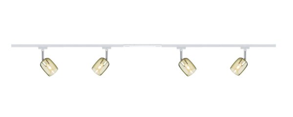Paulmann U-Rail Komplett Set 4 Spots Blossom weiss 953.46 inkl. 3W Warmweiß LED