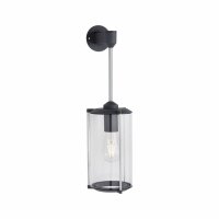 Outdoor 230V Wandleuchte IP44 E27 Klarglas/Grau ohne LM